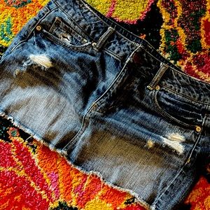American eagle denim mini skirt